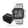 Casio AE-1200WHD-1A Men's World Time Digital Watch Silver Stainless Steel Band
