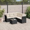 VidaXL Garden Lounge Set 6 Pcs with Cushions Black Braided Resin 3217626