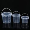 Thickened Portable Food Grade Pp Transparent Plastic Drum With Lid Milk Tea Fruit Bucket Sealing Glue, Square Bucket Batch