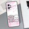 Cartoon Peach Mochi Cat Case For Xiaomi Redmi Note 11 Pro Note 12 8 9 10 Pro 12S 10S 11S 9S Redmi 12C 9C 10C Capa