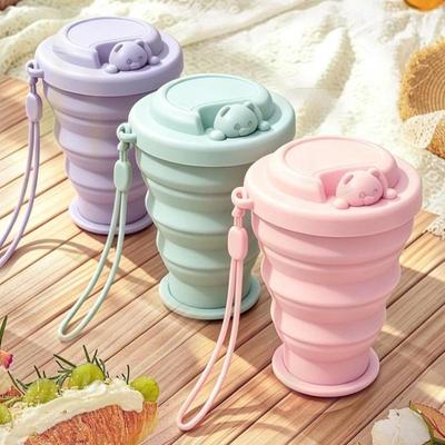 Silicone Foldable Cup Collapsible Telescopic Cute Water Bottle Outdoor Travel Children Cups Teacups Ware Jug Drink Water Cup