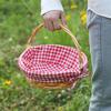 Picnic Basket Container with Handles Decorative Egg Hamper for Vegetables Sandwiches