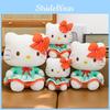 Dress Green Cat Plush Toy Red Bow Country Style Girls Gift Birthday