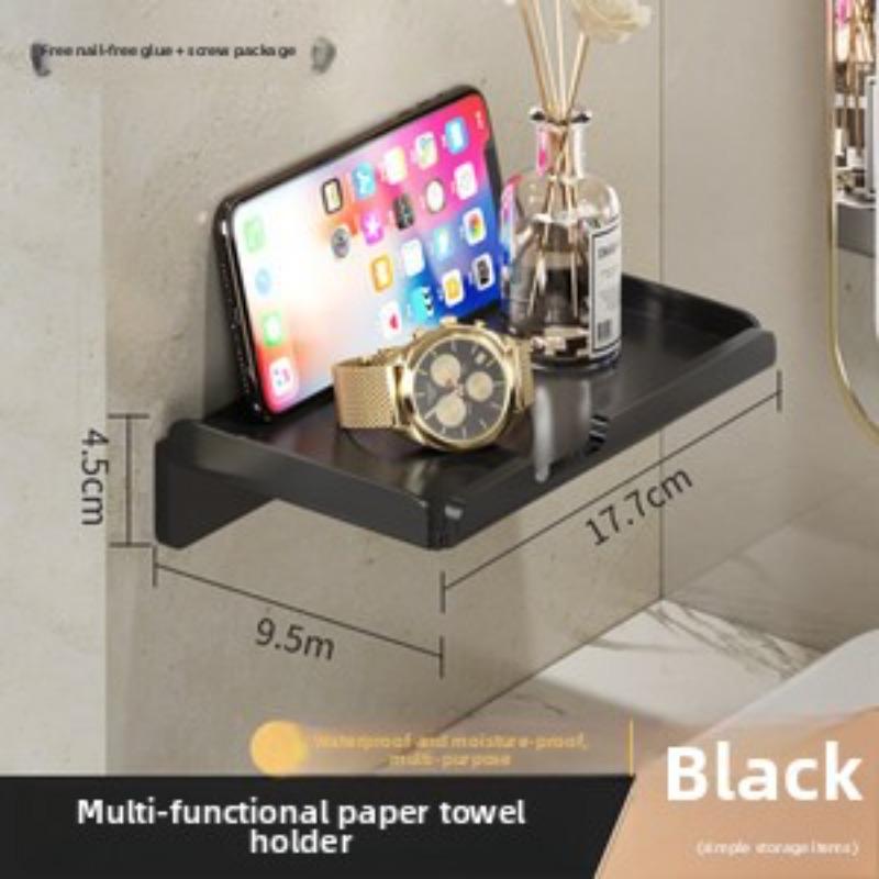 Toilet Bathroom Wall Mounted Toilet Paper Drawer Box No Punch Household Shelf