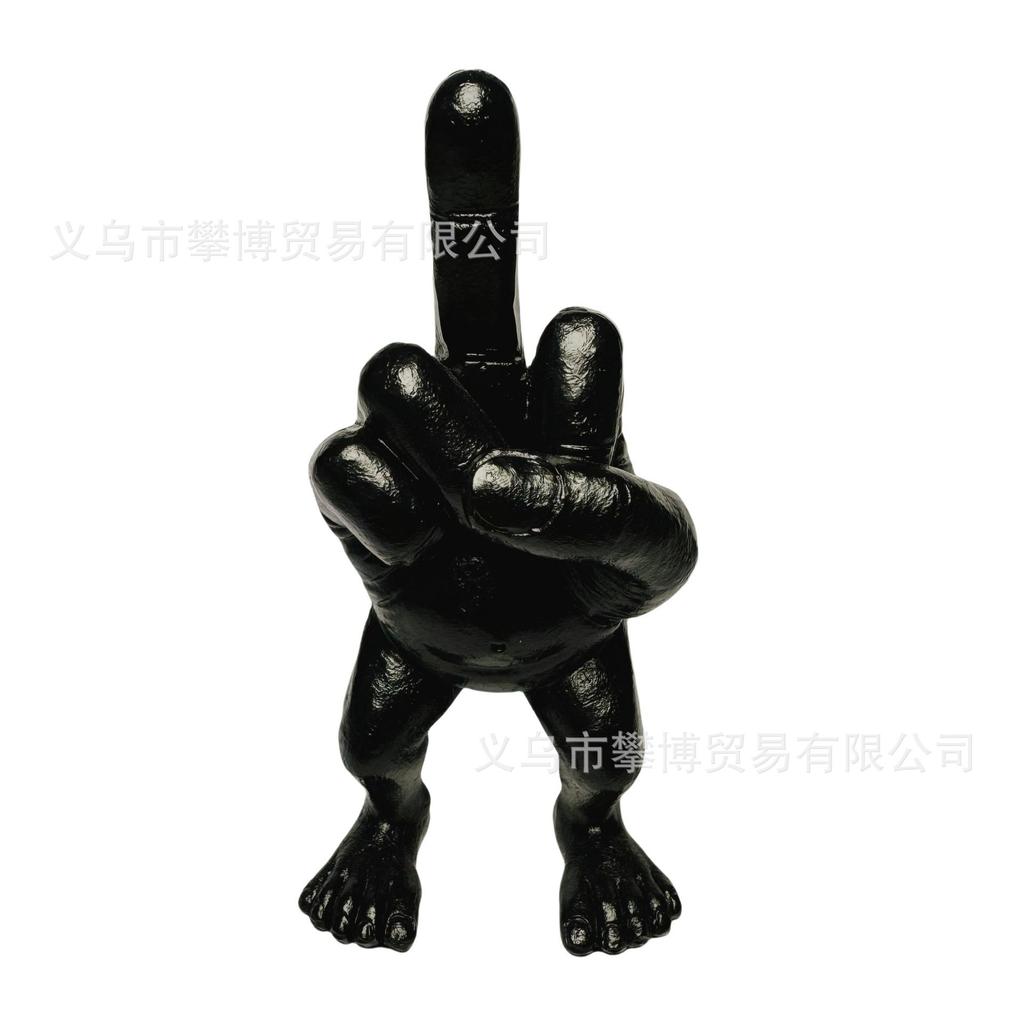New Spoof Creative Funny Middle Finger Human Mold Leg Resin Craft Desktop Party Decoration Ornament
