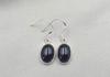 Black Onyx 925 Sterling Silver Oval Cabochon Dangle Earrings Boho Jewelry