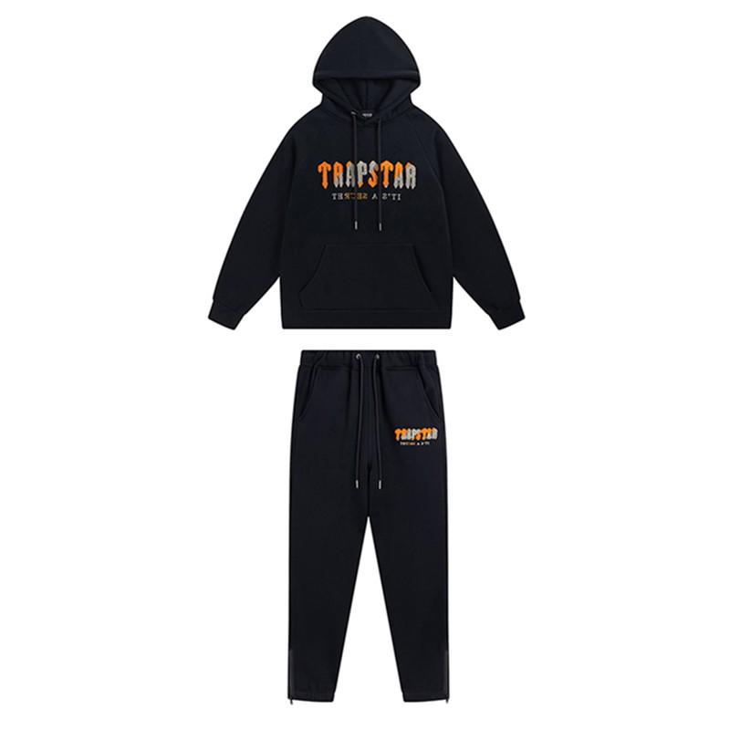 Ensemble Décontracté Hoodie Rouge/Noir Tête de Tigre Brodé Homme & Couple Trapstar Européen & Américain avec Pantalon Long
