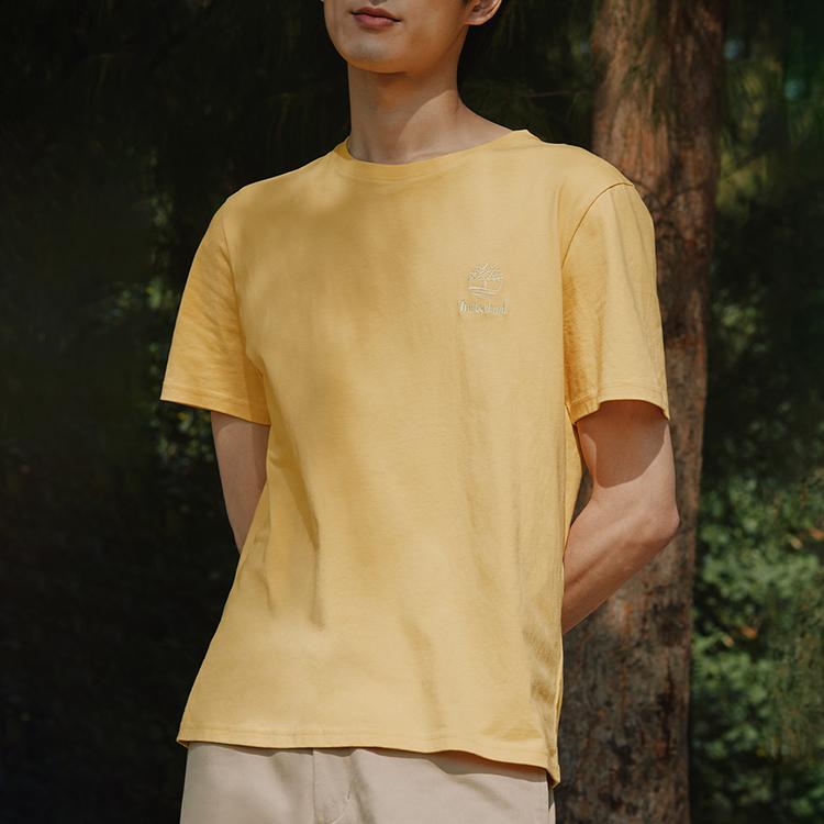 Timberland Outdoor Casual Breathable Short Sleeve T-Shirt Men Tops Mimosa-Yellow A42YU-EG4
