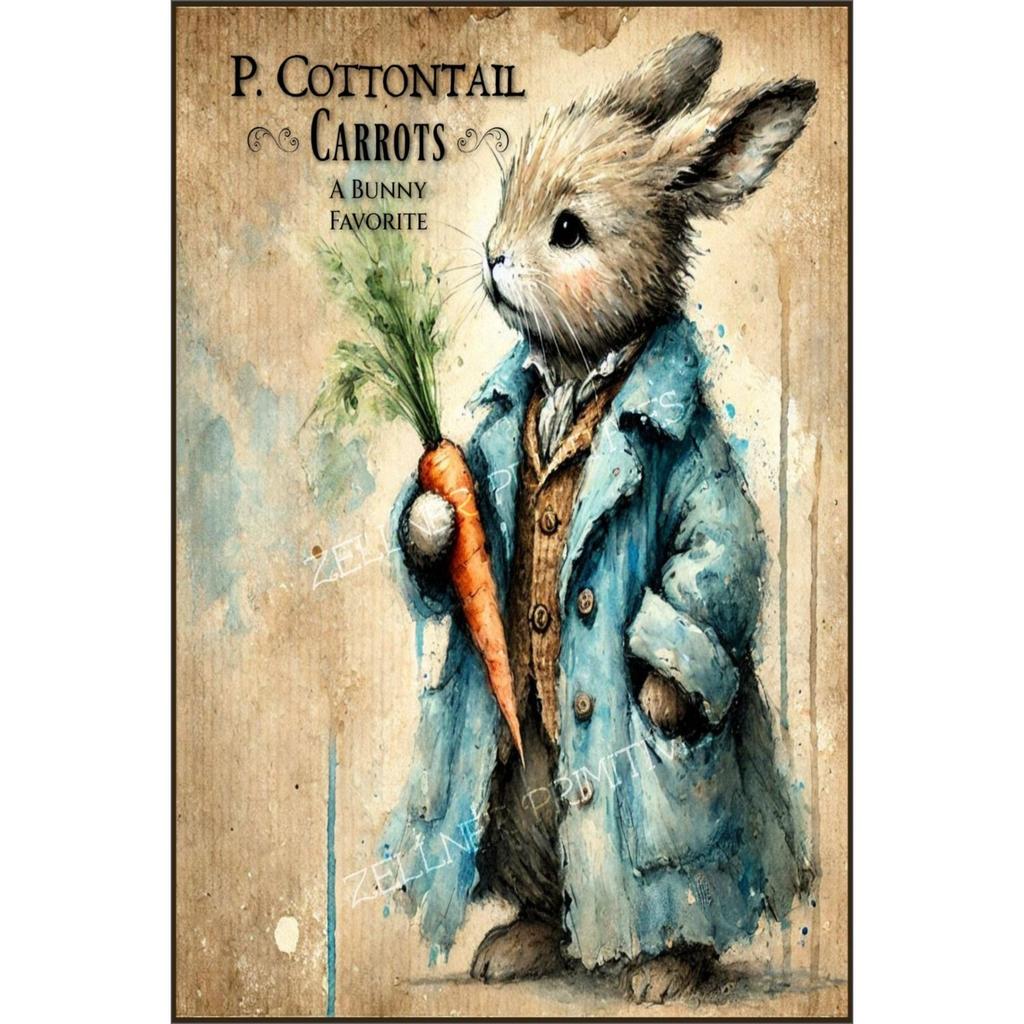 Easter Metal Wall Art Decor Vintage Cartoon Bunny Rabbit Rustic Tin Sign Home