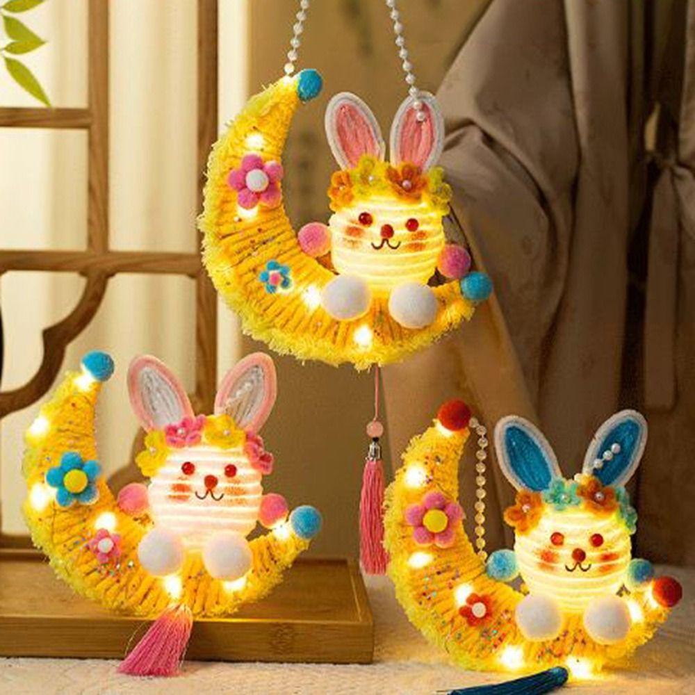 DIY Material Kit Twisted Stick Rabbit Lantern Moon Rabbit Flower Lantern Mid-Autumn Festival