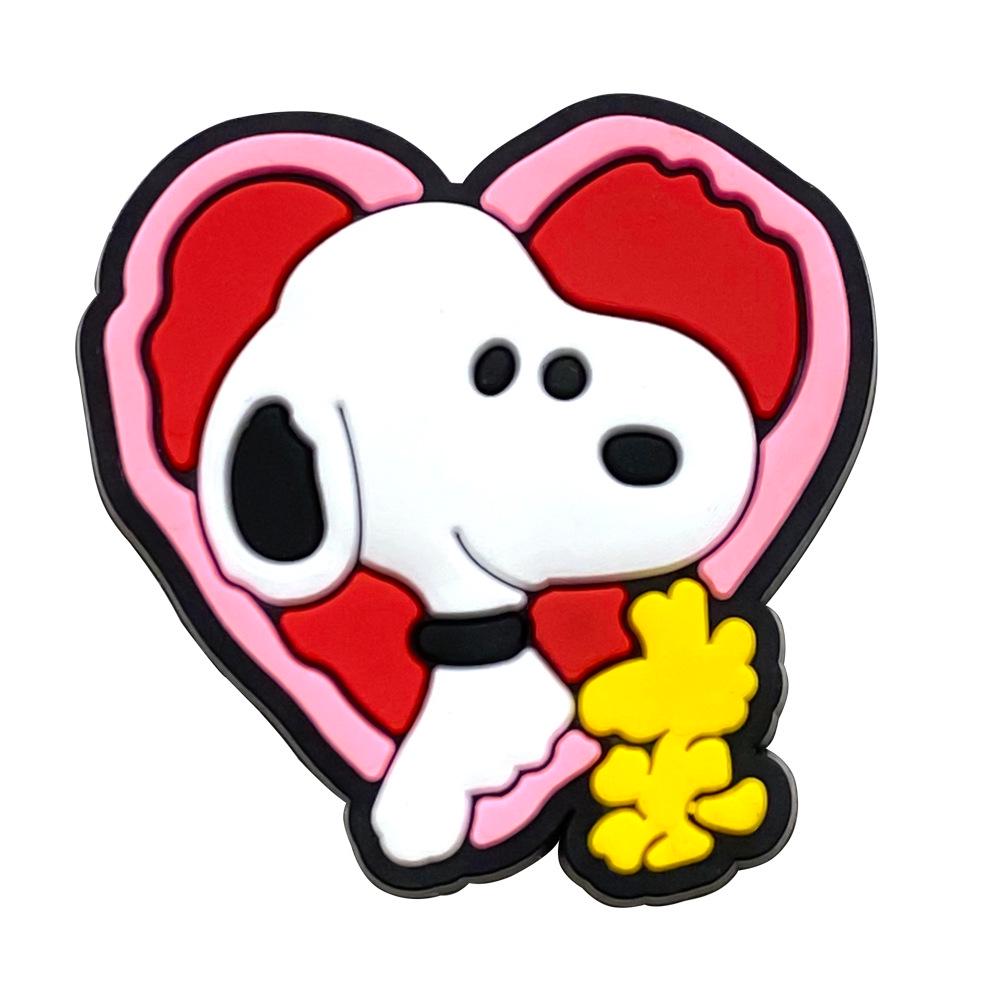 24 Snoopy PVC Rubber Patches – Decorative Detachable Buckles for DIY Accessories