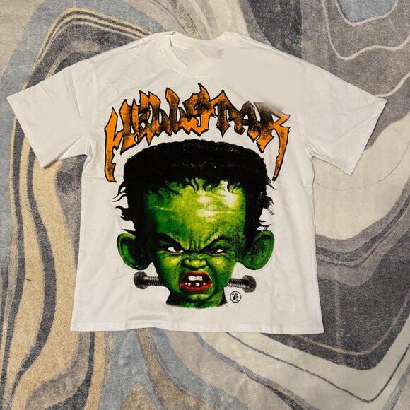 Винтажная футболка Hellstar Band FrankenKid Белая Классическая BO028 Унисекс XXL