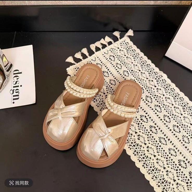 

Retro simple temperament Mary Jane shoes women 2025 summer fashion new two wear versatile casual platform slippers 40