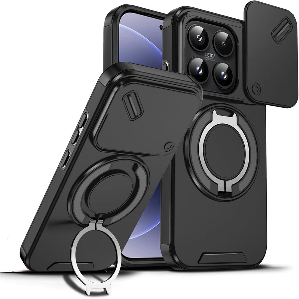 15T Custodia Resistente Copri Obiettivo Fotocamera Scorrevole Copertura con Supporto Rotante Per Xiaomi Mi 14T Pro 17 Robusto Antiurto Cover per Telefono Funda