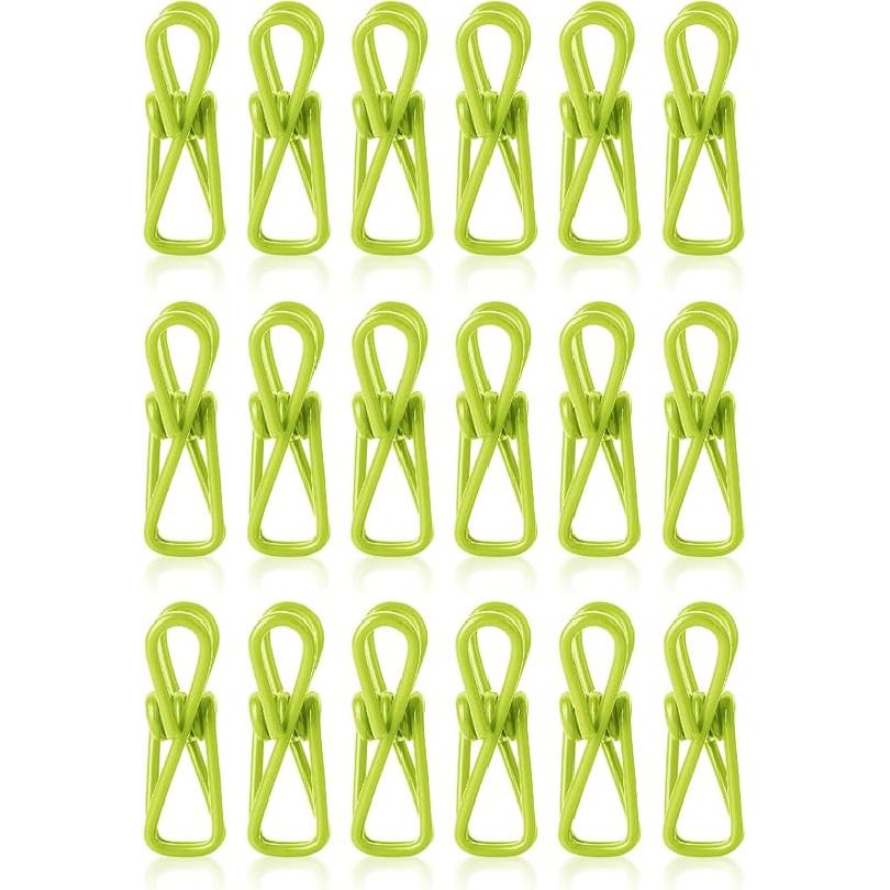 Mr. Pen- PVC-Coated Utility Clips, 2 Inch, 18 Pack, Colorful, PVC-Coated Steel Chip Bag Clips for Sealing Food, Paper Holder, Clothesline Clip for