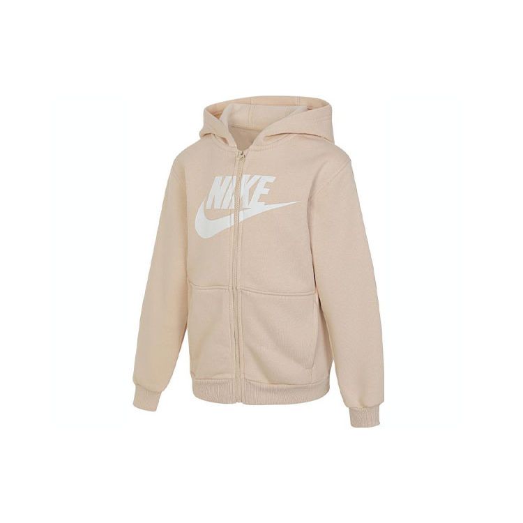 Nike Nsw Club Fleece Hooded Sweatshirt With Logo Print Kids Sweatshirts Khaki FD2990-126