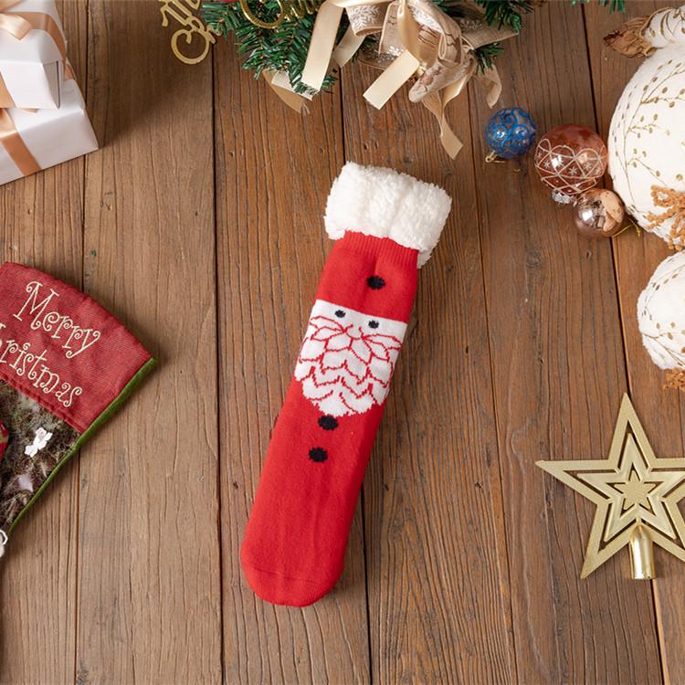 Women's Winter Christmas Stockings: Cozy Mid-Calf Snow Socks with Velvet, Perfect for Home Sleeping