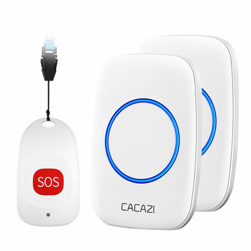 Elderly Wireless Help Button: Long-Range Emergency Call & Doorbell System белый