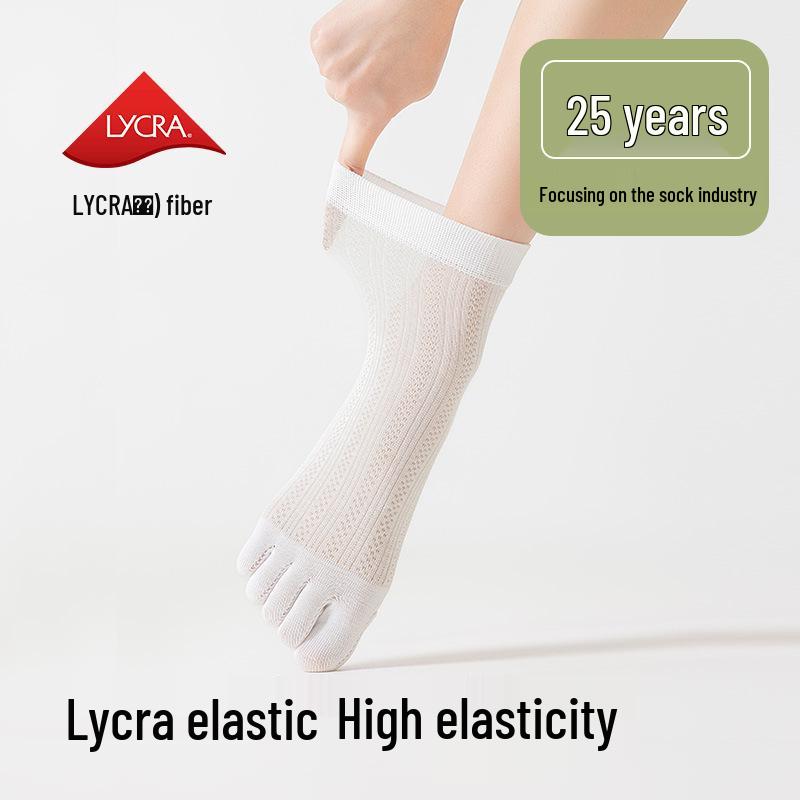 Women's Bamboo Five-Toe Socks - Breathable, Sweat-Absorbing, Antibacterial, Deodorizing, Long Split-Toe Socks for Spring & Summer