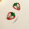 4pcs Women's Adorable Strawberry Shaped Hair Clip Set,Cartoon Colored Clamps for Girls and Women,Cute Hairstyle Accessory