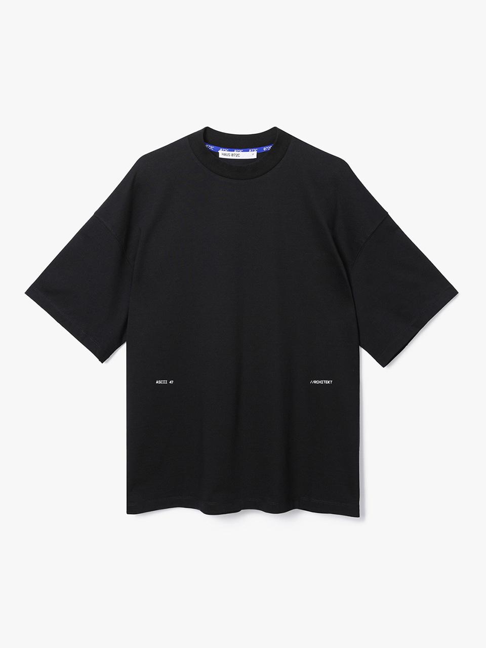 House 072C Mock Neck Overfit Short Sleeve T-Shirt Black 00 (S)