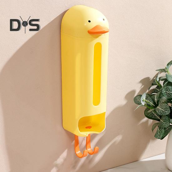 Plastic Bag Holder Wall Mounted Sock Underwear Organizer Grocery Bag Dispenser Cartoon Duck Design Underwear Storage Box for Wardrobe Cabinet Bedroom