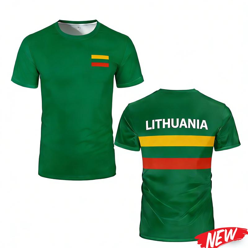 Men's T Shirt 3D Printing Football Jersey Short Sleeve Sports Oversized Round Neck Tee Shirts