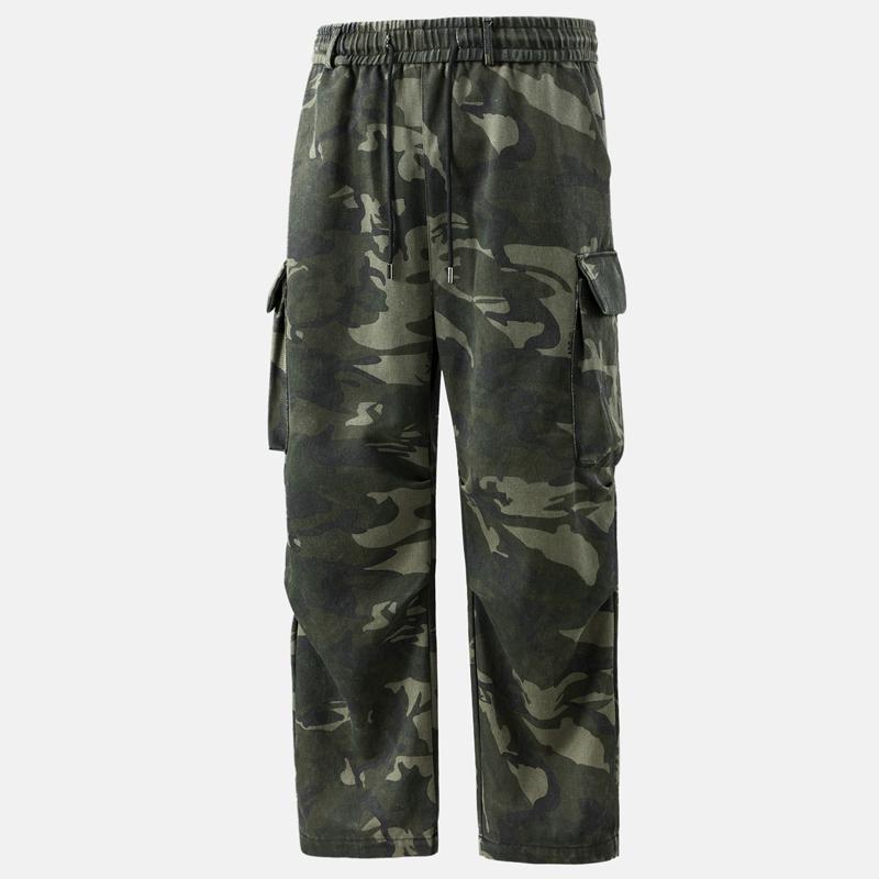 Plus Size 4XL-10XL Autumn Oversize Camouflage Cargo Pants for Men Clothes Casual Elastic Waist Long Trousers