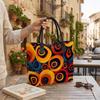 Abstract Vortex Printed Tote Bag Fashion Casual Large Capacity Daily Carry Handbag