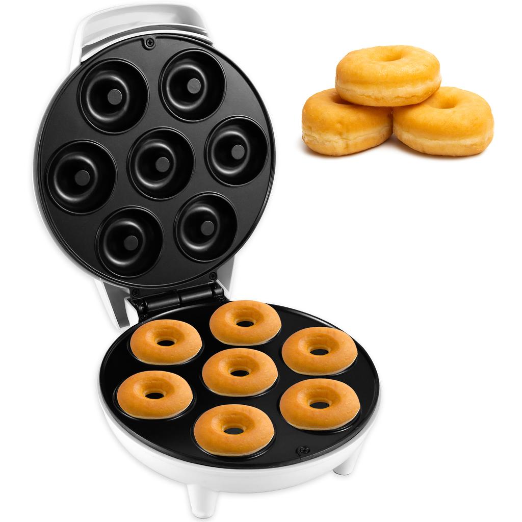 Mini-Donut-Maker 1200W Antihaft-Donut-Maker-Maschine 7 Löcher Runder Elektrischer Donut-Maker mit Anti-Rutsch-Füßen für die Küche