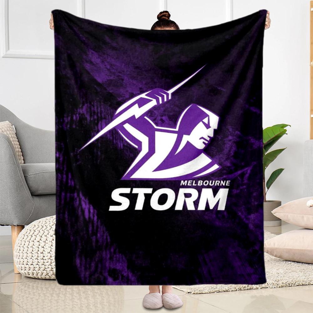 Coperte con logo della squadra Melbourne Storm Adatte per divani, viaggi, soggiorni anche un buon regalo per amici e familiari Adatte a tutte le stagioni.