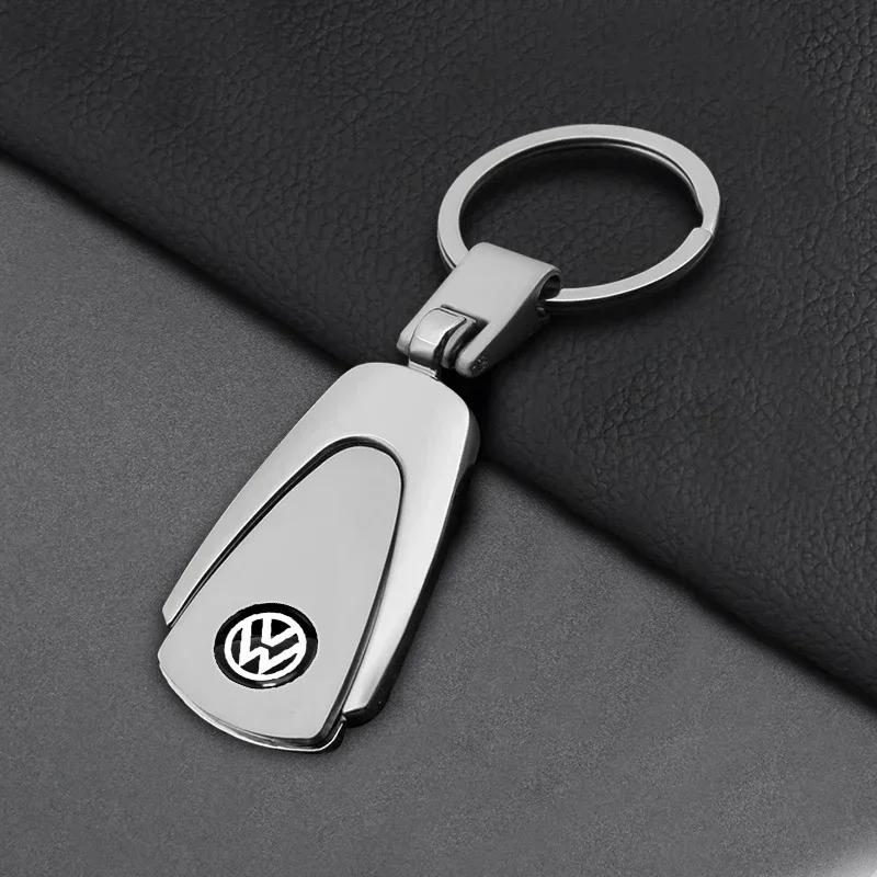 Metal Leather Car Keychain Key Ring Badge Accessories For Volkswagen Golf-5 6 7 MK6 Jetta Lavida Polo Tiguan Passat B5 B6 B7