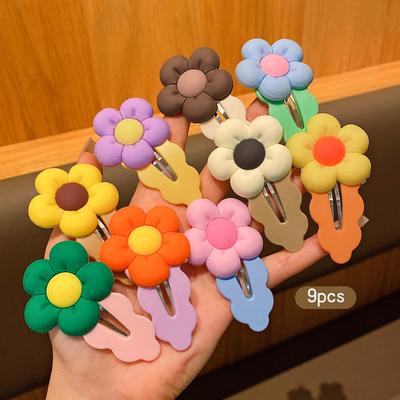 9 Farben zufällige Haarspangen Koreanische Version BB-Clip Blumenspange Haarschmuck