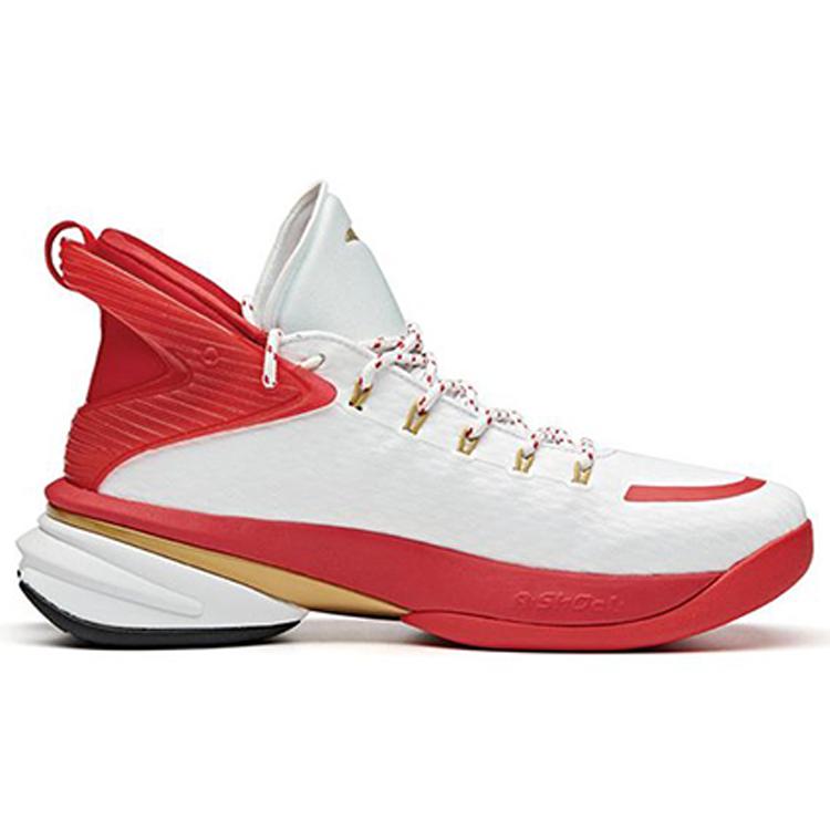 New ANTA UFO2.0 Basketball Shoes Men Mid Top ANTA White/University Red/Metal Gold 112011608-5