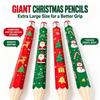 Wooden Big Pencil Christmas Pattern Christmas Giant Pencil Oversized Wooden Pencil  Photo Prop