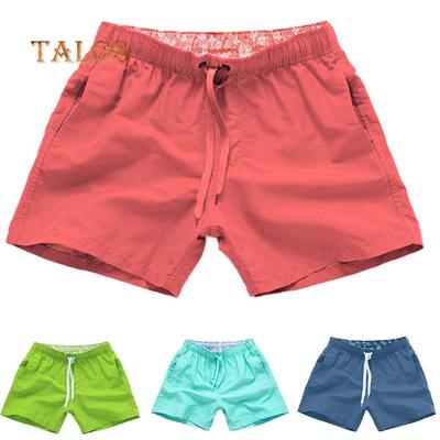 Daydreamer Male Clothing Solid Color Summer Beach Shorts Pants Men Drawstring Swimming Trunks