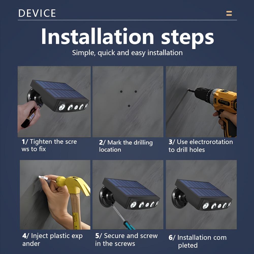 Solarbetriebener Bewegungsmelder-Flutlichtstrahler, langlebig und für den Außenbereich geeignet, Gärten, Balkone und Innenhöfe