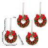4PCS With Bell Christmas Wreath Pendant Pendant Style Car Hanging Decor  Xmas Celebration