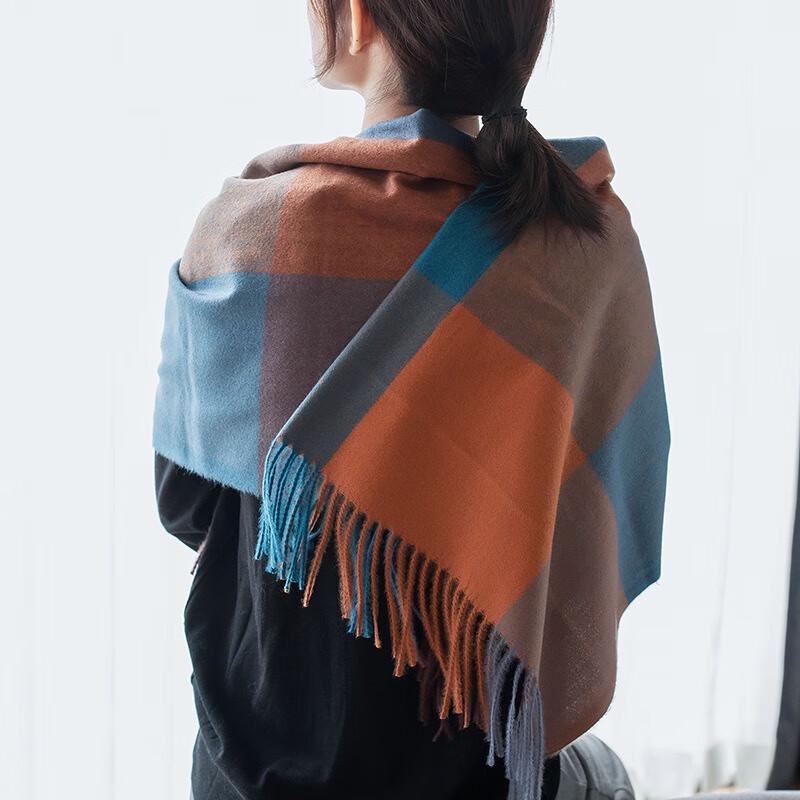 Faux Cashmere Plaid Shawl Scarf