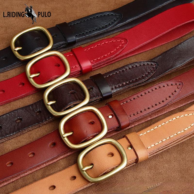 Women's Belt Leather Pin Buckle First Layer Cowhide Retro and Fashion All-Matching Trendy Korean Style Jeans Belt