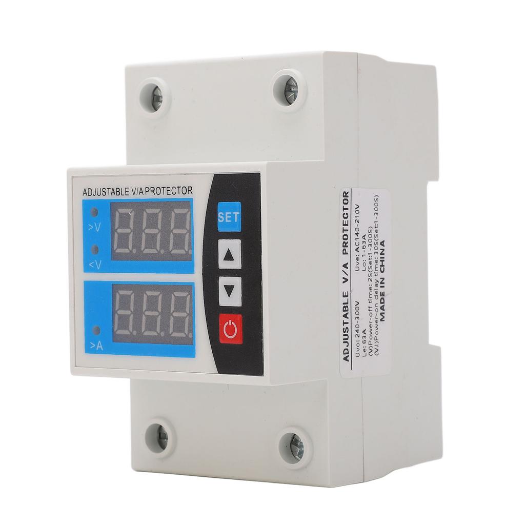 Over Under Voltage Protector Current Limit Din Rail Adjustable 2 Display Self Resetting Protective