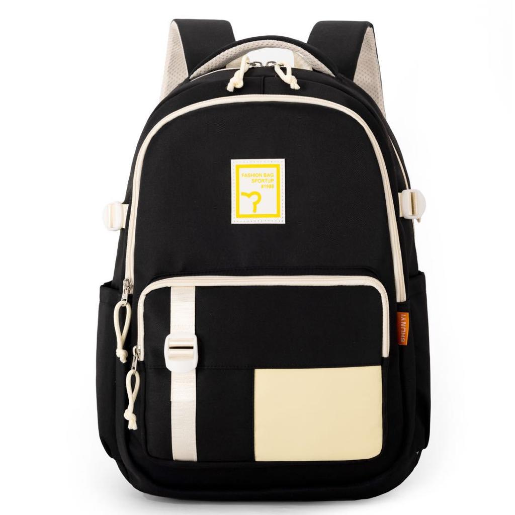 Schoolbag schoolbag girls junior high school high school students large capacity 1011 new backpack Japanese solid color soft girl backpack
