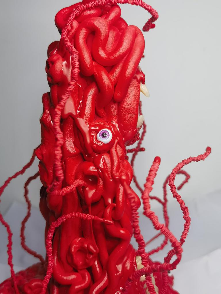 AIEK 1/12 Scale Genbu Machine Girl Head, Weapon, Otherworldly Tool, Bizarre Tentacles, Handmade Resin Painted, DIY Magical Modification, Base