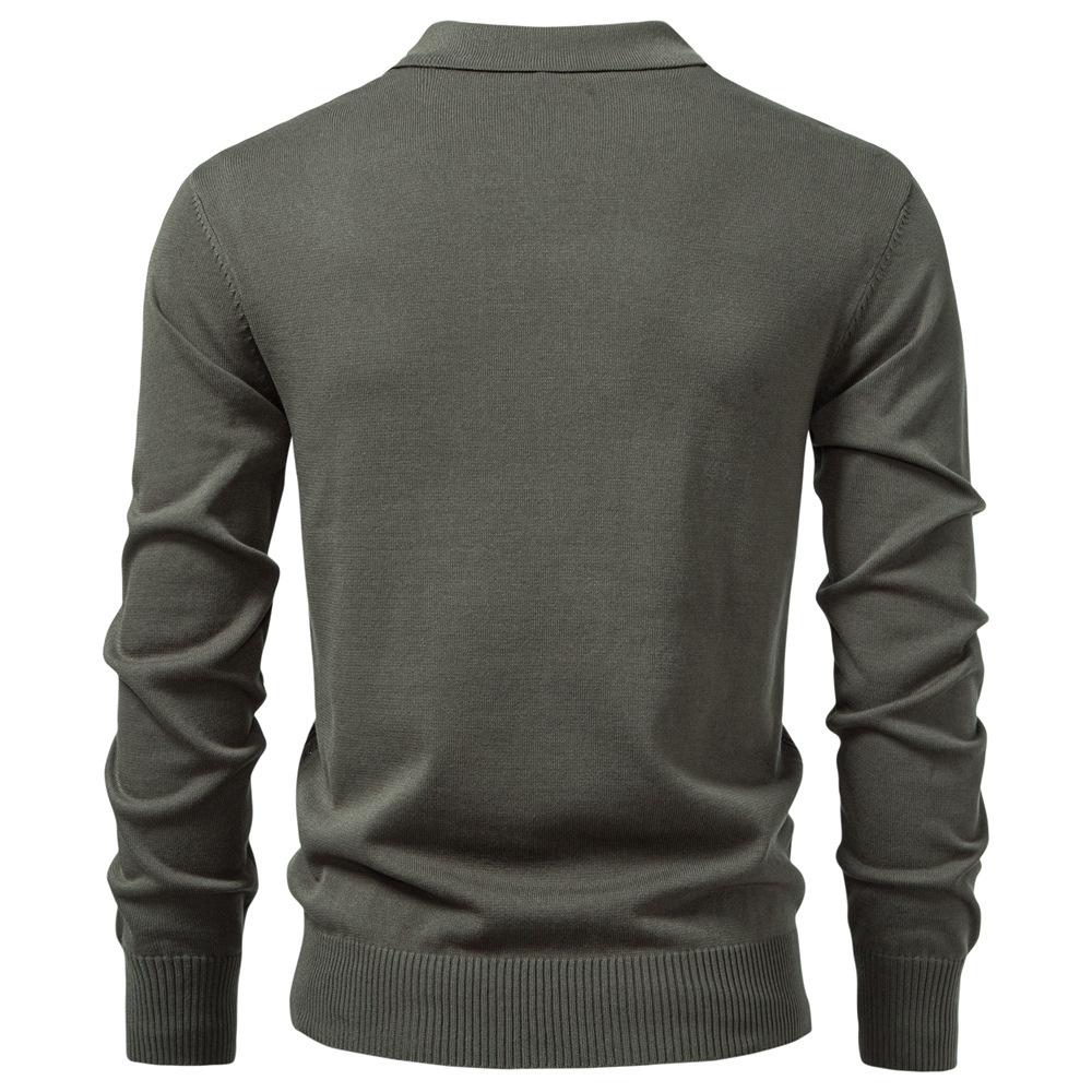 Callaway 2025 Autumn and Winter Embroidery New Men's Sweater Long Sleeved Knitted Sweater Half Zipper Business Casual Thin Sweater Men