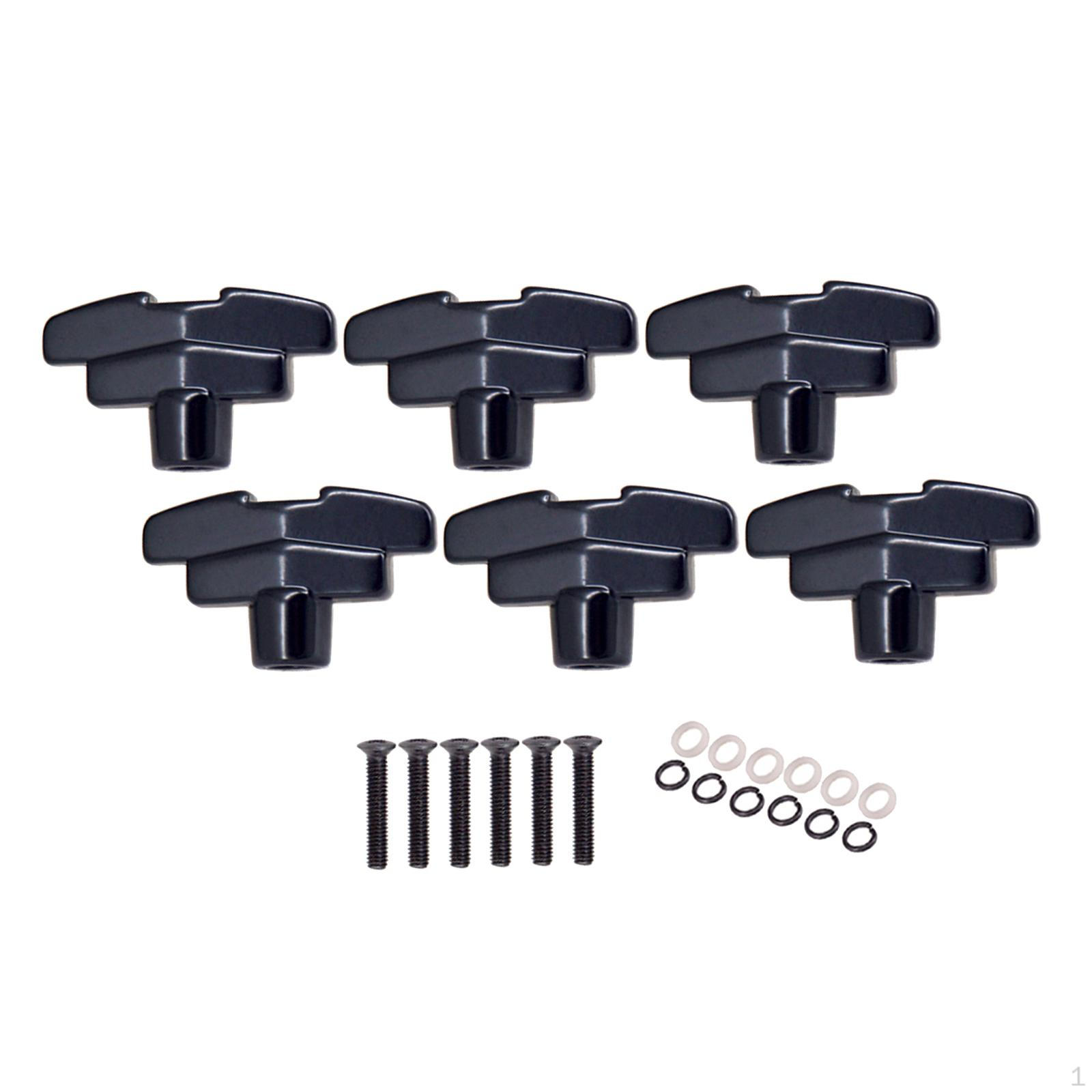 

6 шт. колышки для настройки акустической гитары, кнопки, колки тюнера, сменные детали, ручки, ключи для чёрный