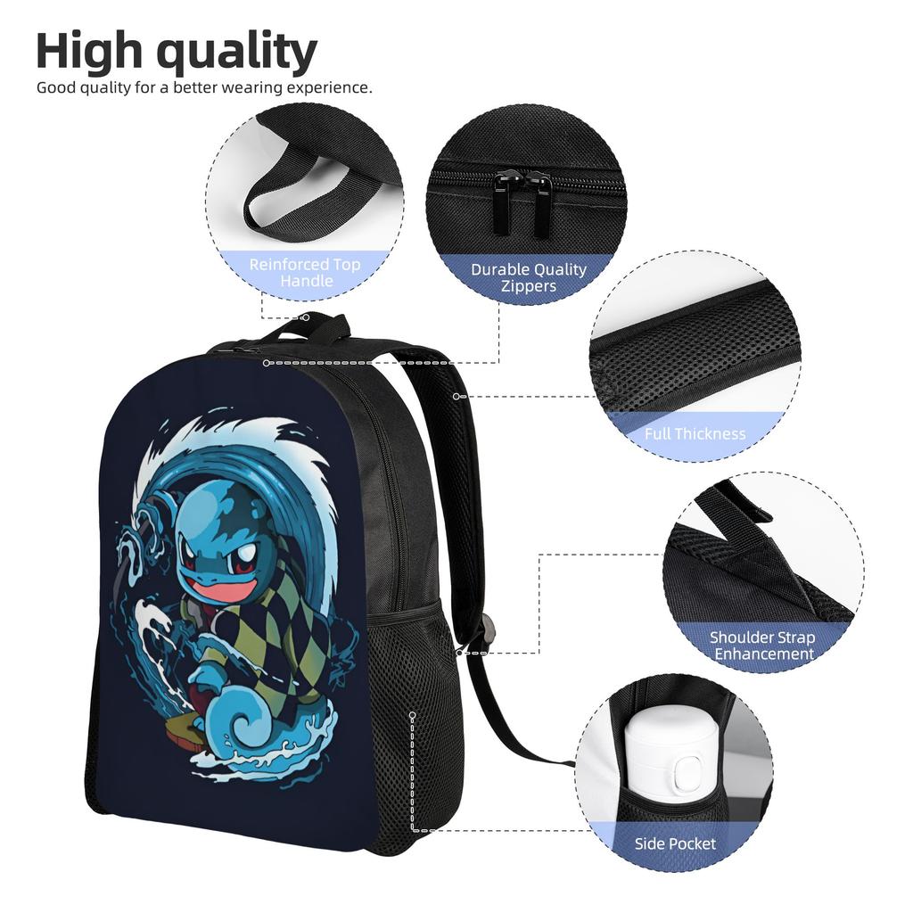 S-Squirtles Travel Backpack Men Women School Computer Bookbag Manga College Student Daypack Bags