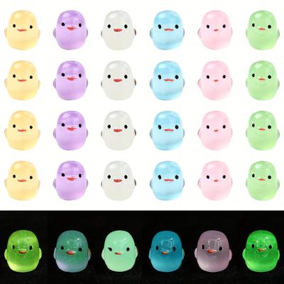 100/50Pc Luminous Mini Resin Chickens Glow In The Dark Tiny Miniature Figurines For Micro Garden Plant Diy Home Party Decor