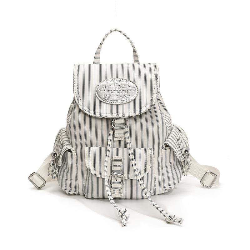 

Модный тренд универсальная сумка женский летний новый цветочный рюкзак полосатый рюкзак рюкзак большой вместимости One size