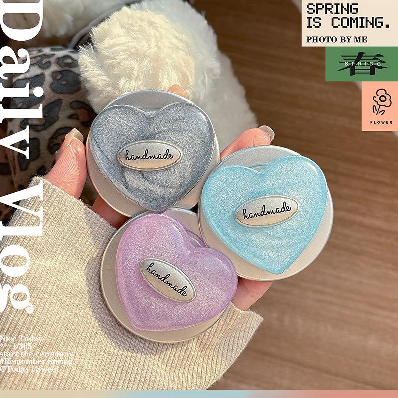 Little Fresh Girl Heart-Shaped Mobile Phone Airbag Bracket Magnetic Glitter Magsafe Ring Desktop Watching Drama Lazy