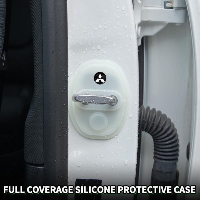 4pcs Car Styling Auto Protect Door Lock Cover Stickers Accessories Case For Mitsubishi ASX Lancer Pajero Outlander L200 EVO EX